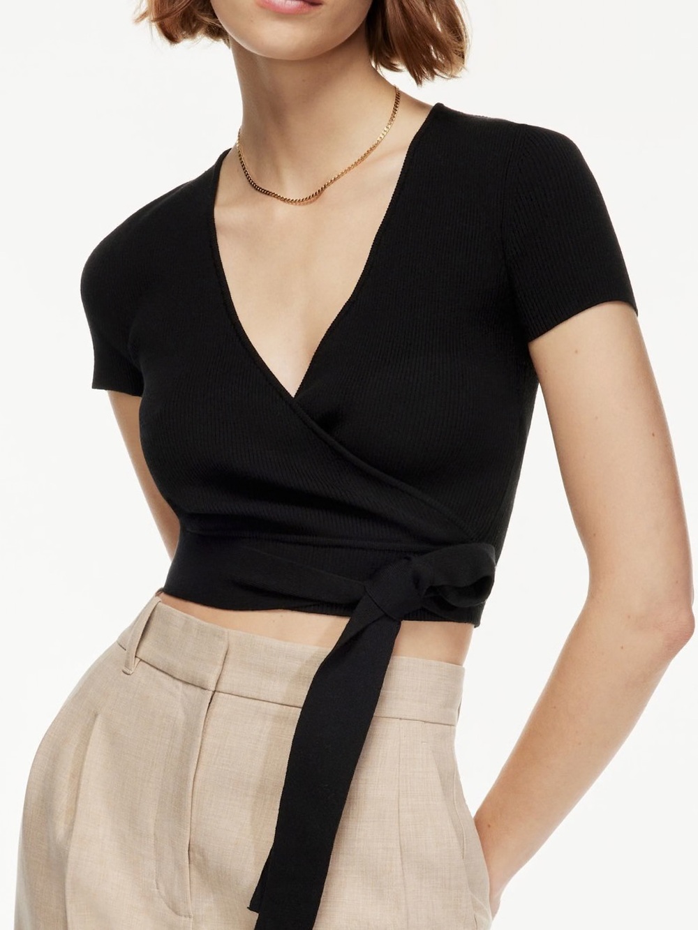EUC Wilfred Aritzia All Tied Up Sweater Top Size Small